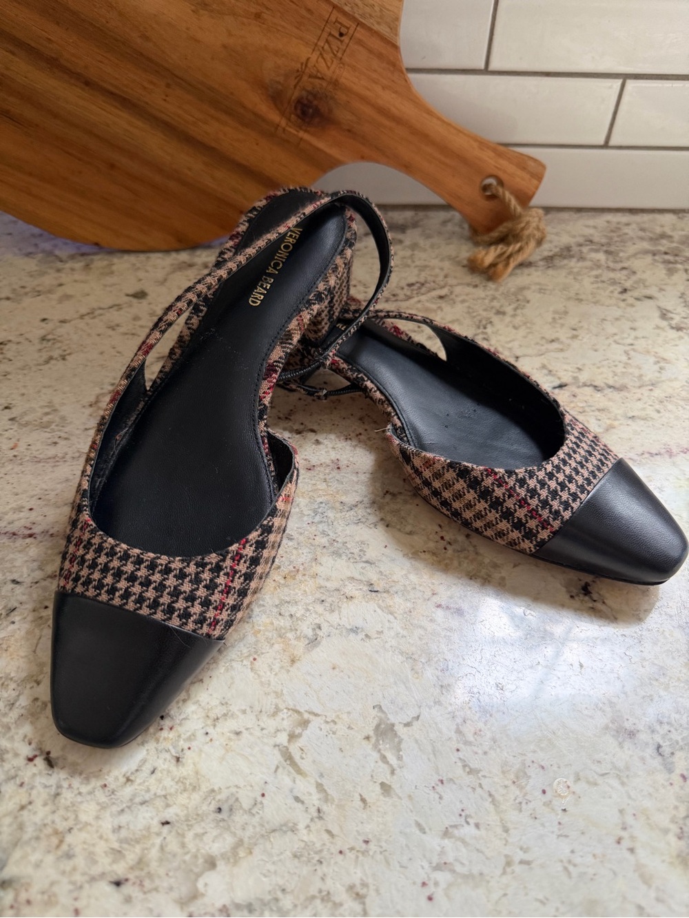 Veronica Beard $375 Women's Cecile Houndstooth Slingback Block Heel 8M EUC - Picture 2 of 10